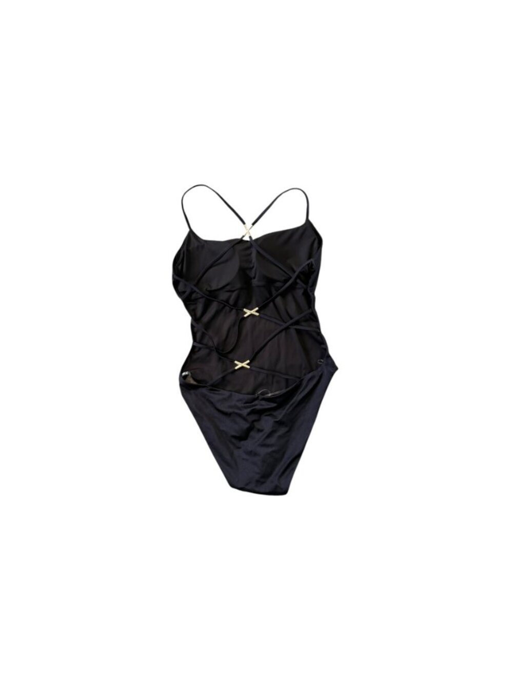Victoria's Secret Archives Sexy Straps Scoop One-Piece Swimsuit Black NEW Large - Picture 3 of 4